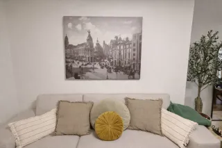 Cuadro grande salon vintage ciudad