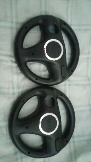 Juego Mario Kart + 2 Volantes Wii Negro Plata *