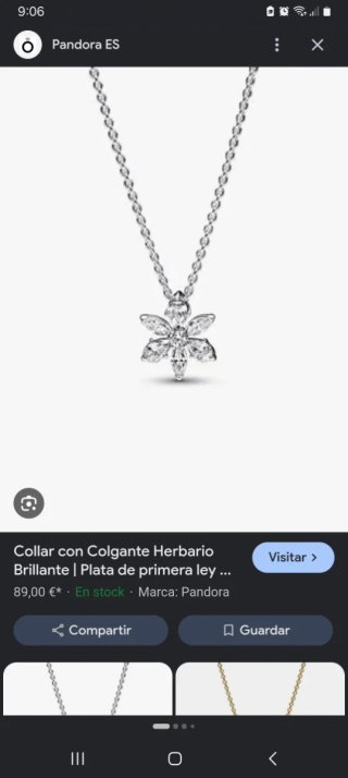 Collar Pandora herbario brillante sin estrenar