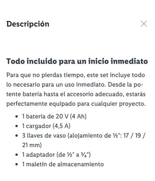 Pistola Impacto Parkside 20V NUEVA