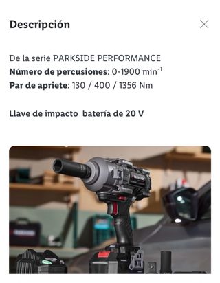 Pistola Impacto Parkside 20V NUEVA