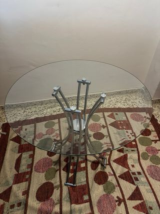 Mesa redonda cristal y metal