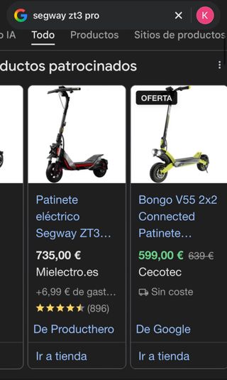 Patinete eléctrico Segway ZT