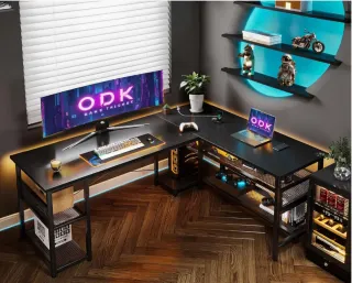Escritorio Gaming ODK en L 168x120cm