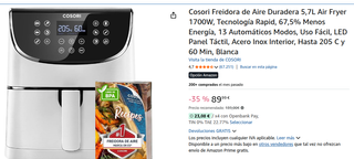 Freidora de aire COSORI Garantia 2027