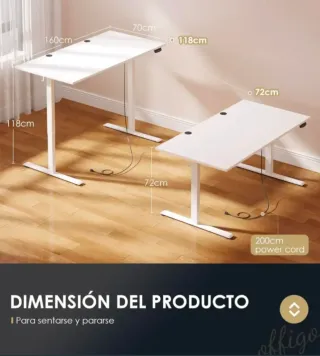 Escritorio Elevable Eléctrico 160x70