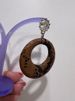Pendientes Aro Polipiel Efecto Piel Serpiente