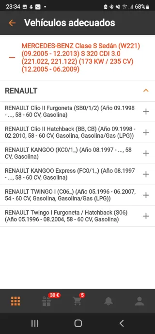 Cuerpo de mariposa Renault Clio II, Clio III,