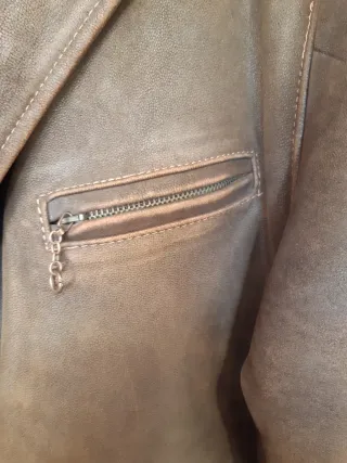 Cazadora de cuero Marrón Talla L