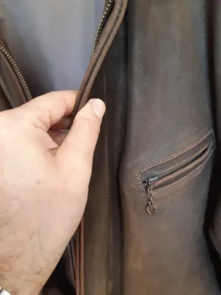 Cazadora de cuero Marrón Talla L