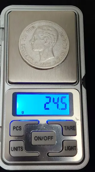 2 Monedas Plata 5 Pesetas Alfonso XII 1877 1885