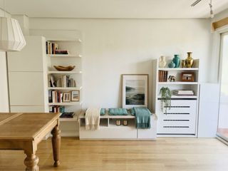 Mueble Cubre Radiador Blanco con Estantes