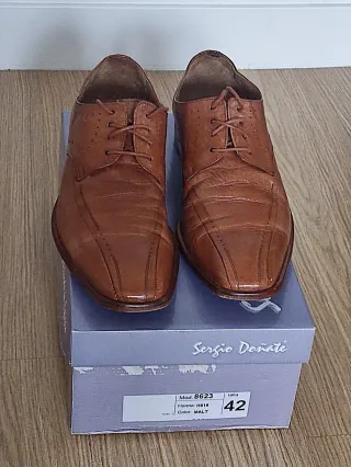 Zapatos vestir cuero marrones Talla 42