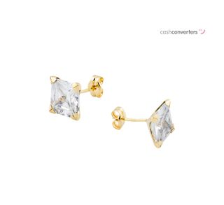 pendientes oro 18k con piedra con circonita