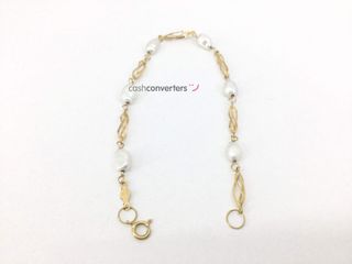pulsera oro 18k con piedra con perla