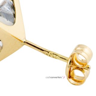 pendientes oro 18k con piedra con circonita