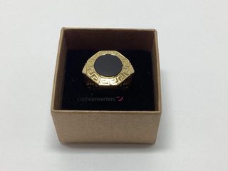 sello oro 18k con piedra con onix