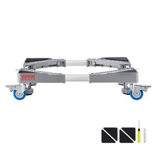 Supporto per Mini Frigorifero, Capacità di Carico 181.4 kg, 4 Piedi Robusti, 4 Ruote Girevoli con Blocco, Piedistallo per Lavatrice e Asciugatrice, Base Multifunzionale Regolabile per Lavatrice e Frigorifero, Base Mobile...