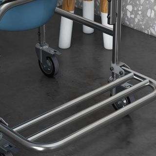 Silla de Ruedas Impermeable Con WC Asiento de Ecopiel, 4 Ruedas, Vaso Extraíble para Ancianos/Discapacitados, 84X54X96Cm