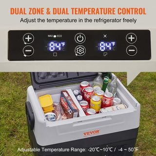 Refrigerador Congelador Portátil para Coche Compresor 45.4 L Doble Zona para Coche y Hogar