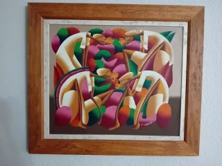 3 Cuadros pintados a mano Rep Dominicana 77x67cm