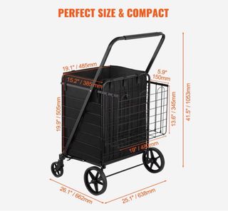 Carro de Compras Plegable VEVOR Negro