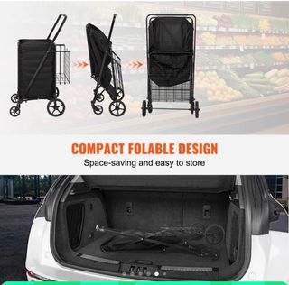 Carro de Compras Plegable VEVOR Negro