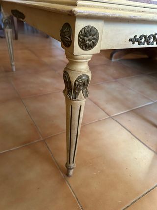 Mesa vintage mármol y madera