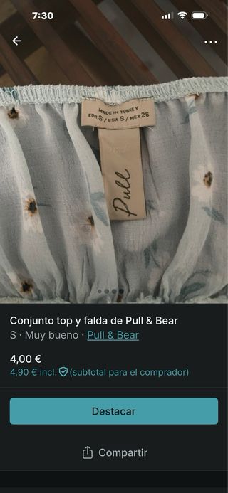 Conjunto top y falda floral Pull & Bear