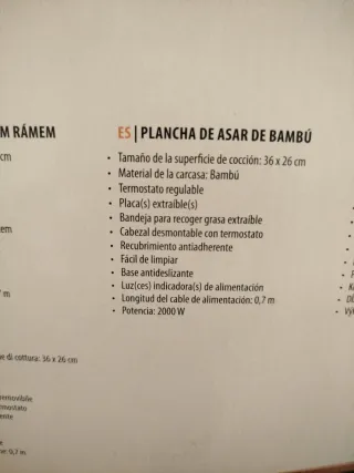 Plancha eléctrica con control de temperatura