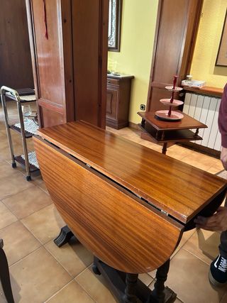 Mesa ovalada plegable madera