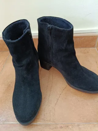 Botines de ante negros mujer