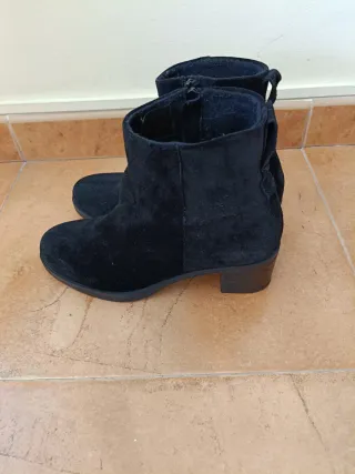 Botines de ante negros mujer