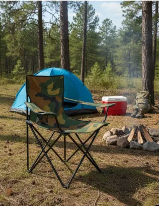 Sedia da Campeggio Camouflage con Poggiabicchieri