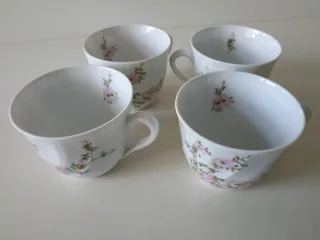 Tazas de porcelana Limoges con flores