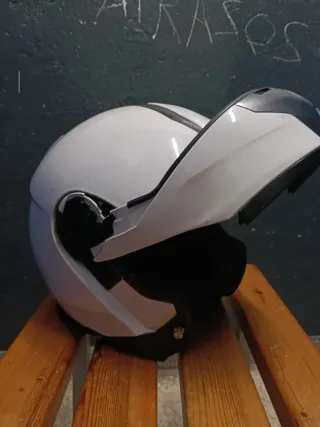 Casco moto NZI  blanco abatible XS