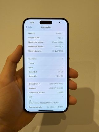 iPhone 16 Plus 96% Batería