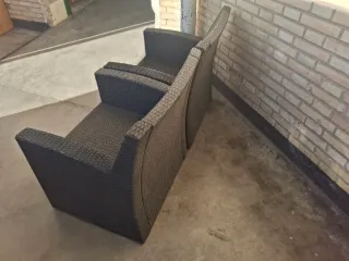 2 Sillones de Exterior Ratán Oscuro