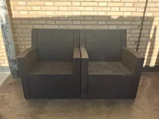 2 Sillones de Exterior Ratán Oscuro