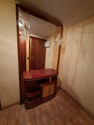 Mueble de entrada madera y cristal