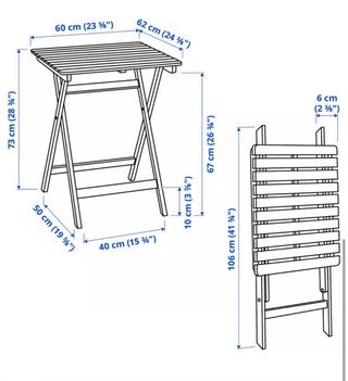 Mesa y sillas exterior madera ASHKOLMEN
