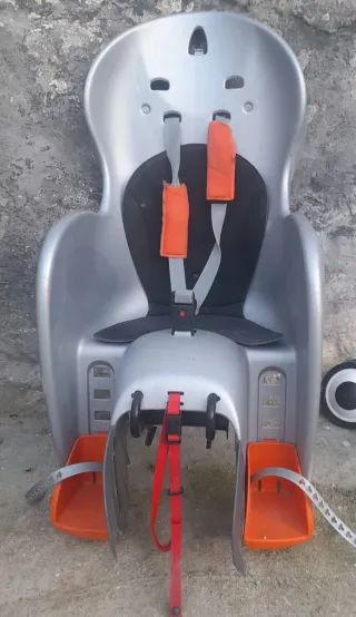 Silla Porta Bebé Bicicleta Gris Naranja