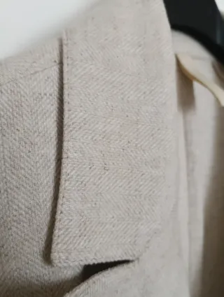 Giacca uomo doppio petto beige, taglia 50.