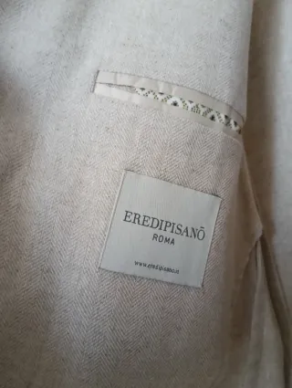 Giacca uomo doppio petto beige, taglia 50.