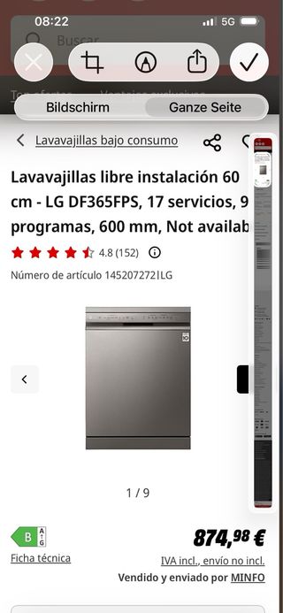 Lavastoviglie LG DF-365-FPS-14 2 mesi di utilizzo