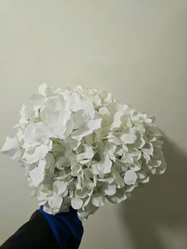 Flores Hortensias Artificiales Blancas