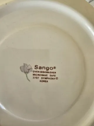 6 Piatti da Dessert Vintage Fiori in Porcellana