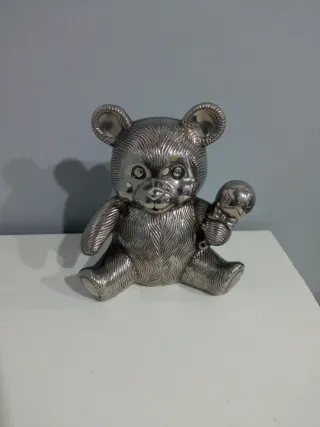 Hucha Vintage Oso Plateado