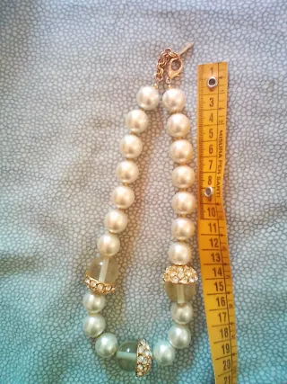 Collana perle bianche e oro