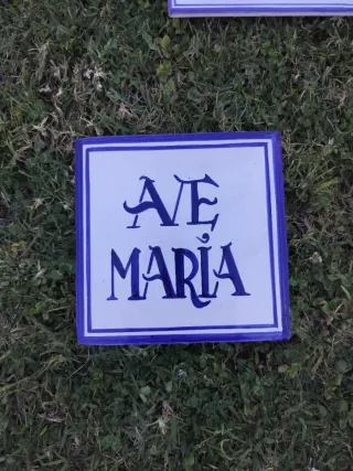 Azulejo artesanal Ave María